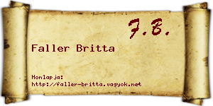 Faller Britta névjegykártya